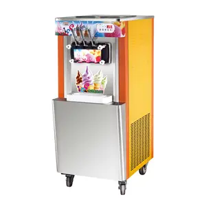 3 tatlar yumuşak dik standı yumuşak hizmet dondurma makinesi aperatif dükkanı için dondurucu