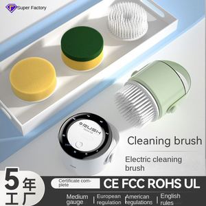 Multifunctional Handheld Wireless Electric Cleaning Brush Plastic <b>Handle</b> <b>Sponge</b> Brush Portable for Household Kitchen Bathroom - Product Image 3