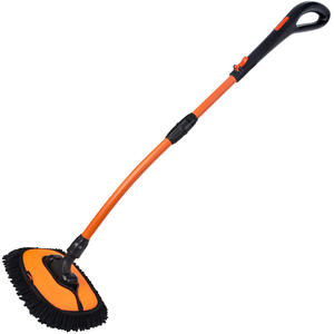 Mop de lavage de voiture Along The Way, en alliage d'aluminium, poils en chenille, manche courbé pour le nettoyage et le dépoussiérage des voitures - Product Image 1