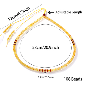 <span class=keywords><strong>Collana</strong></span> in <span class=keywords><strong>Ambra</strong></span> Naturale del Baltico, 108 Perle Mala, Giallo Limone, Catena a Corda Regolabile, Regalo Unisex Boho, Gioiello per Meditazione - Product Image 2