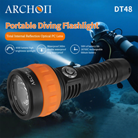Lampe de plongée étanche rechargeable ARCHON DT48, lumière LED sous-marine 300M de profondeur, batterie 7000mAh, 4500 lumens