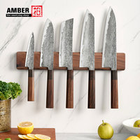 Lame forgée à la main de 6 pouces en acier damas Vg10 Couteau de cuisine japonais avec manche en bois
