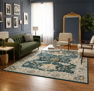 พรมขนสัตว์อูชักถักมือ ลายดอกไม้แบบเปอร์เซียดั้งเดิม สำหรับห้องนั่งเล่น ทำด้วยมือและทอสำหรับใช้ในห้องโถง - Product Image 3