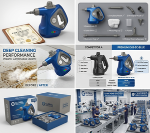 <span class=keywords><strong>Limpiador</strong></span> a <span class=keywords><strong>Vapor</strong></span> Multifuncional 9 en 1, Vaporizador Portátil de 1050W para el Hogar, para Limpiar Ventanas, Cortinas y Azulejos, 3.2 Bares - Product Image 1