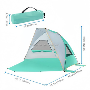 Tente de plage extérieure UPF50+ Protection solaire Portable Pliable 2-3 personnes <span class=keywords><strong>Camping</strong></span> en bord de mer Ombre UV Légère en polyester - Product Image 4