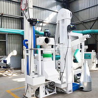 Machine à décortiquer et à blanchir le riz entièrement automatique 15T/J avec moteur diesel puissant pour petites exploitations agricoles et ateliers