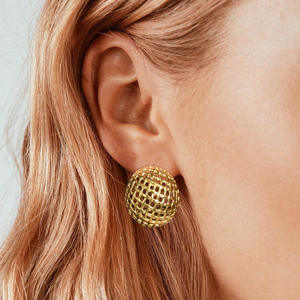 Unique Jewelry Non Tarnish <strong>Gold</strong> Plated Woman Stud Hoop Geometric Statement Heart Trendy Stainless Steel Wholesale Earring - Product Image 5