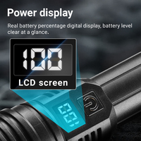 Lampe torche tactique portable, étanche, en aluminium, rechargeable par USB, avec laser et LED, pour le camping