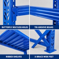 Étagère de stockage robuste pour entrepôt, rayonnage à palettes à 4 niveaux pour atelier industriel, usine et stockage en arrière-cour de magasin