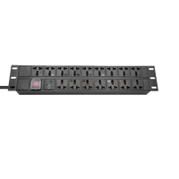 SYNSTRO 10A 16A PDU Universal de Aleación de Aluminio, 6/8 Puertos, 1U, Regleta de Alimentación, Interruptor SPD, 240V, IP66, 3 Años de Garantía, Distribución de Red