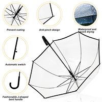 Paraguas Transparente con Burbuja, Mango en J, Semiautomático, para Lluvia y Sol, Personalizable con Logotipo, Regalo Promocional, Proveedor Mayorista