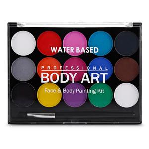 Hadyah Factory – 15 couleurs de peinture de visage Non toxique, maquillage du corps, eau sûre, peinture à l'huile avec pinceau, outils de fête d'halloween et de noël - Product Image 1