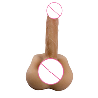 Muñeco de torso masculino realista con dildo grande y ano para masturbación femenina y gay.