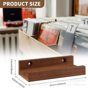 Wooden Record Rack <b>Wall</b> Mounted Cd <b>Vinyl</b> Display Shelf For Living Room Storage - Product Image 2