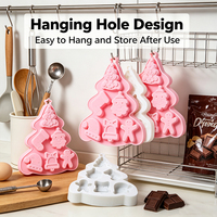 Moule en silicone jetable pour gâteaux et biscuits, forme personnalisée, non toxique, 6 cavités, pour chocolat, gelée, Noël, homme en pain d'épices, décoration de gâteaux DIY