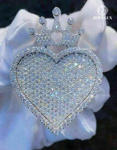 Proveedor Indio de Joyería Hip Hop de Lujo con Incrustaciones de Piedras, Colgante en Forma de Corazón, Venta al Por Mayor - Product Image 3