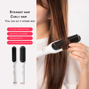 Promotion Cheveux <span class=keywords><strong>Coiffure</strong></span> Styling Accessoires Céramique Fer Cheveux Lissage Brosse À Friser Cheveux Lisseur Peigne US - Product Image 5