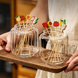 Ensemble de bâtonnets de fruits en bois de bambou jetables, colorés, pour la décoration de bouteilles de stockage vides - Product Image 5