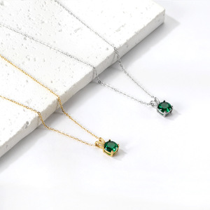 สร้อยคอจี้เพชรขาวสำหรับผู้หญิง ทอง 14K ทรงกรงเล็บ ทรงกลม สำหรับใส่ทุกวัน เครื่องประดับชั้นดี - Product Image 3