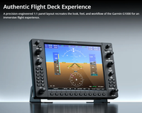 Panel de Instrumentos de Vuelo MOZA MGX1000, Pantalla IPS G1000 de 10.4 Pulgadas, Panel de Control de Simulador de Vuelo con USB DisplayLink para MSFS X Plane