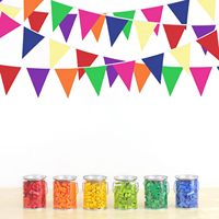 Bannières de fanion triangulaires colorées décoratives personnalisées adaptées aux fêtes d'anniversaire, aux événements et aux bannières de fanions réutilisables