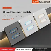 Veilleuse Ultra-Fine Zigbee/Interrupteur Intelligent avec Contrôle Vocal par Application, Bouton de Démarrage Programmé pour Réseaux Mesh, Texte Personnalisable