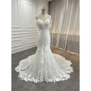 2023 Designer Beaded Appliqued Corset Off the Shoulder Sparkle Sequin Mermaid Curvy Wedding Dresses Bridal Long Gown