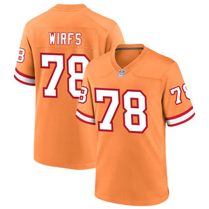 Jersey American Football Custom Tampa Bay Oranye Throwback, Bordir Jahit, Seragam Anak, Pakaian Olahraga dengan Logo - Product Image 6
