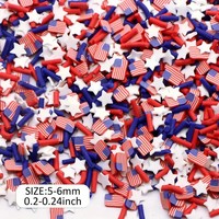 500g/Lot Potongan Bendera Nasional Non-Material Campuran Biru Perak Bintang Konfeti Taburan Payet untuk Kerajinan Dekorasi Slime DIY