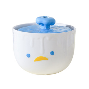 Fontaine à eau créative en céramique pour animaux de compagnie, distributeur d'eau automatique en forme de canard pour chats et chiens, bol à boire pour chat. - Product Image 5