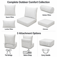 Coussin de dossier de canapé Hodon Premier personnalisé, résistant à l'huile, anti-moisissure, séchage rapide, toutes saisons, pour patio, salon, jardin