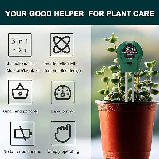Patent ProductDouble- Needle Soil Moisture Meter (10%-90% RH Range) Green Soil Tester for Farm & Potting Use Economical for Tool