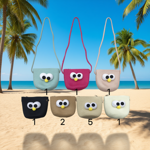 Sac bandoulière Pocket Pocket en forme de chapeau de paille, motif hibou, 13x10x7cm, multicolore - Product Image 3