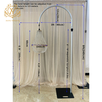 Haute qualité en alliage d'aluminium hauteur réglable arc de mariage Stable suspendu lustre cadre support événement fond cadre décor