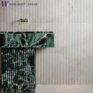 Lavabo de salle de bain moderne en marbre vert Alpi naturel Hôtel Maison Villa Bassin autoportant <span class=keywords><strong>pour</strong></span> piédestal en T à usage hospitalier - Product Image 4