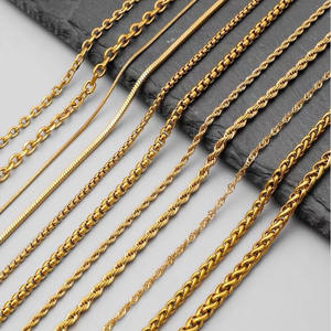 Stainless Steel Unisex Necklace <strong>Chain</strong> Trendy <strong>Link</strong> <strong>Chain</strong> with Geometric Design 18K Gold Plated Factory Wholesale - Product Image 3