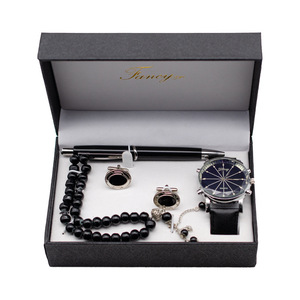 New 4Pcs/Set <strong>Watch</strong> for Men Fashion <strong>Gift</strong> Box <strong>Watches</strong> Set Male Cufflink <strong>Pen</strong> Wristwatch Bead Bracelet Cheap Business <strong>Gift</strong>