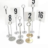 Support de mémo de photo de base ronde de support de clip de numéro de table en métal pour mariage, restaurant, bureau, décor de fête