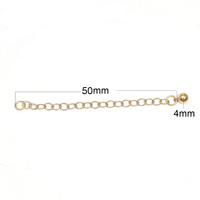 Manik-manik Emas Terisi Extender Konektor Rantai 50Mm DIY Pembuatan Perhiasan Gelang Temuan ID 39991