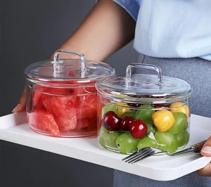 Ensemble de bols en verre hermétiques avec couvercles, récipients de rangement de cuisine résistants, compatibles micro-ondes, empilables pour la préparation des aliments, les collations, les bonbons - Product Image 6
