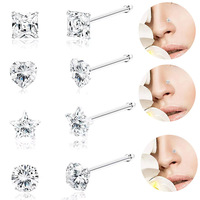 Produits tendance 2024 nouveautés en acier chirurgical vis à nez bijou avec bijoux piercing CZ pour femmes