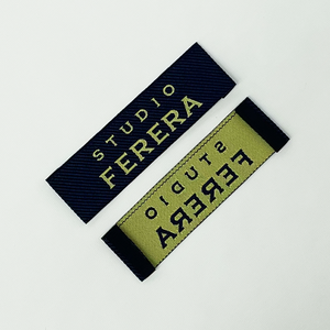 Private <b>label</b> End Fold clothing collar Fabric collar Luxury Custom logo <b>Label</b> <b>Iron</b> woven clothing <b>label</b> - Product Image 2