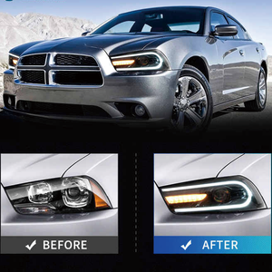 ไฟหน้าคุณภาพสูง สีน้ำเงินเหลือง สำหรับรถ Dodge Charger ปี 2011-2014 อุปกรณ์ตกแต่งรถยนต์ - Product Image 6