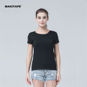 HG005 Custom Logo Printed Girls' Summer <b>T</b>-<b>Shirt</b> Neck Slim Fit Casual Hollow Out Diamond Button Hole 100% Cotton Wholesale Women - Product Image 2