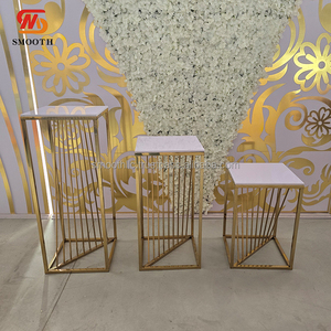 Mesa para Pastel de Acero Inoxidable Dorado de Alta Calidad con Superficie Blanca, Ideal para Decoración de Fiestas de Cumpleaños, Venta Directa de Fábrica - Product Image 5