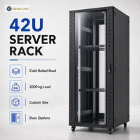 Armoire de serveur de centre de données 19 pouces, épaisseur standard 2.0, armoire réseau, porte grillagée sur pied