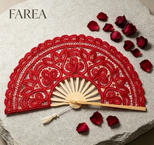 FAREA Éventail pliant vintage en bambou ajouré avec dentelle, idéal pour <span class=keywords><strong>la</strong></span> danse et les spectacles – Meilleure vente - Product Image 6