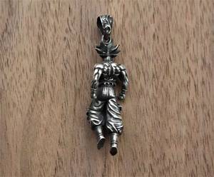 Colgante personalizado de Plata de Ley 925 con diseño de <span class=keywords><strong>Goku</strong></span>, collar de Bola de Dragón con diseño de DBZ Saiyan Hip hop, regalo para él - Product Image 2