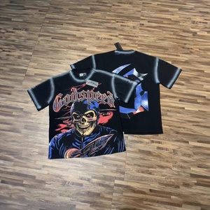 <span class=keywords><strong>T</strong></span>-shirt graphique streetwear de luxe LY 2026 en coton épais, imprimé crâne délavé vintage, coupe oversize pour homme, mode hip-hop - Product Image 3