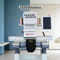 Machine à broder automatique commerciale nouvelle génération à tête unique, informatisée, avec système à engrenages pour vêtements, chapeaux, casquettes, t-shirts et écussons